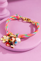 Sorbet Rope Flower Charm Bracelet: Sorbet Multi