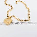 Large Heart Charm 18K Gold Plated Steel Necklace
