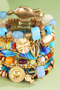 Boho Lux Stretch & Stack Charm Bracelet Set: Sunset