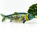 Green Sardine Hair Claw Clip with Seaweed Detail: Green-C