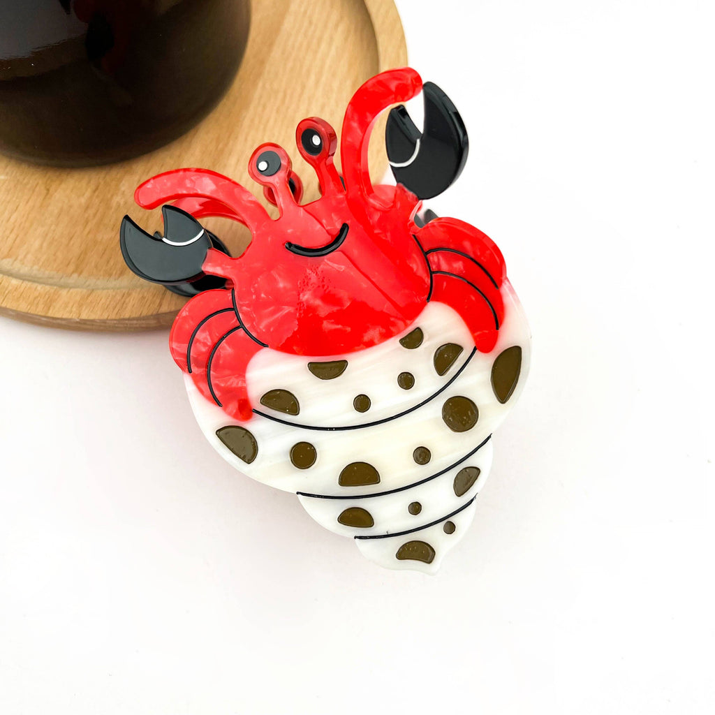 Hermit Crab Claw Clip, Acetate Hair Clip: C-White