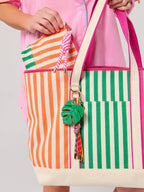 PALM LEAF BAG CHARM/KEY RING,MULTI
