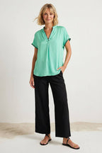 Whipstitch Drop Shoulder Regular Blouse: Sunflower / L