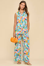 2-Piece Tank + Relaxed Pants Resort Wear Set: MULTI