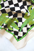 Alligator Patio Screen Printed Tea Towel  : Classic Black