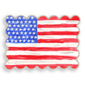 Scalloped American Flag Vinyl Placemat