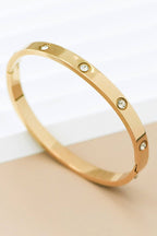 18K Gold Plated Waterproof Stainless Steel Dotted Bangle