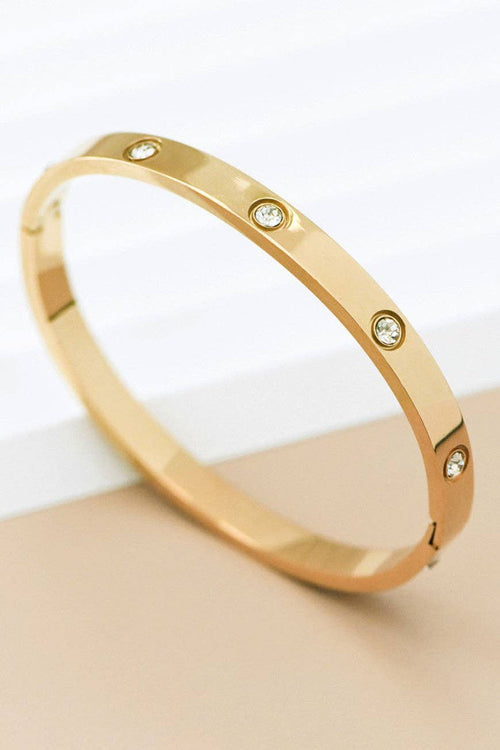 18K Gold Plated Waterproof Stainless Steel Dotted Bangle