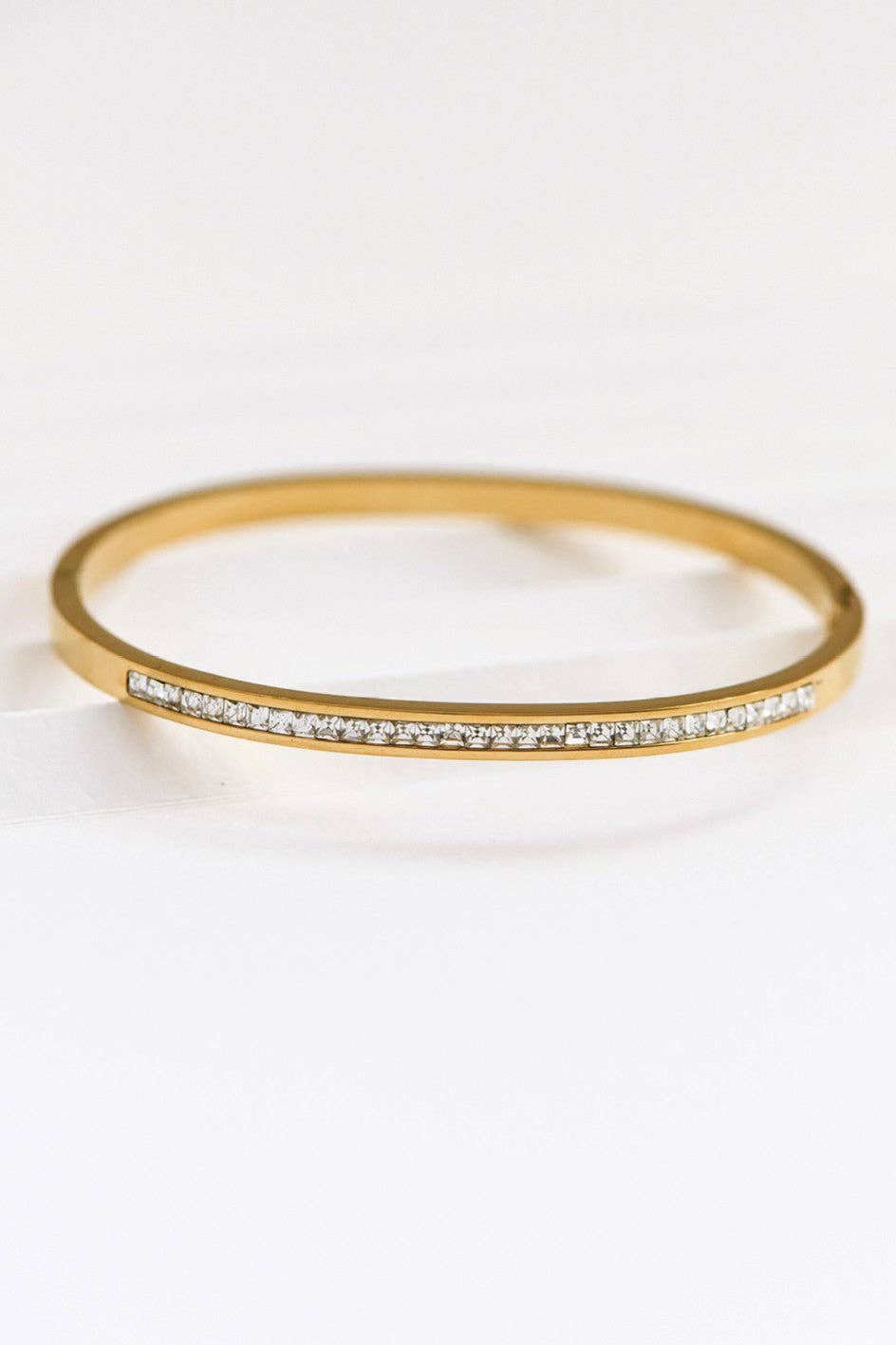 18K Gold Plated Waterproof Stainless Steel Tennis Bangle