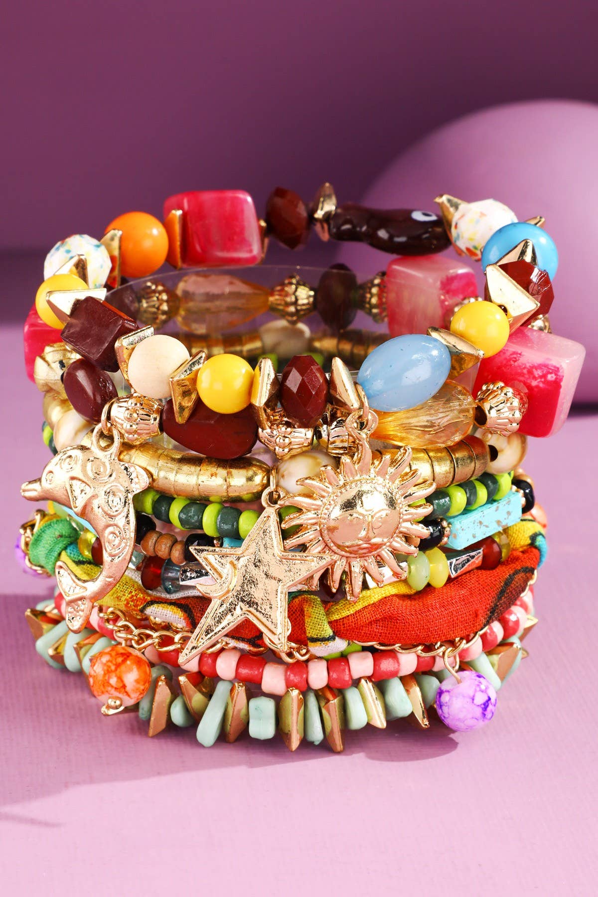Boho Stretch and Stack Beaded Bracelet: Spring