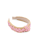 FAUX RAFFIA HEADBAND: WHITE