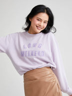 "LONG WEEKEND" SWEATSHIRT, LILAC: Large