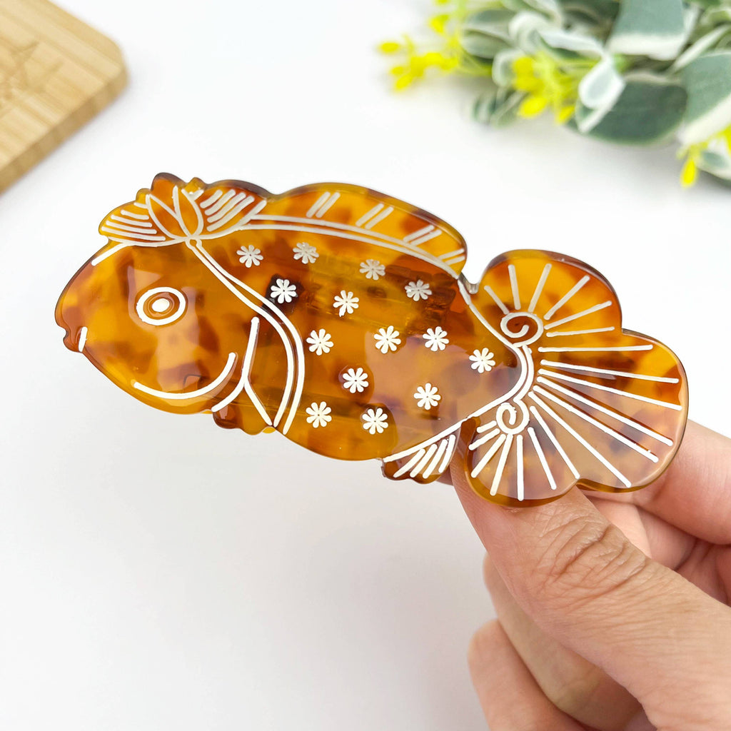 Tortoiseshell Goldfish Hair Clip, Acetate Hair Accessory