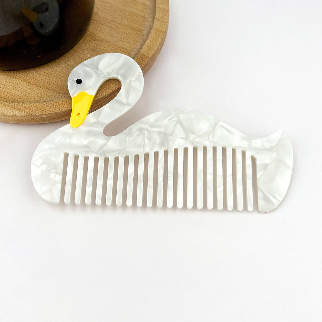 Acetate Bird-Shaped Hair Comb: Swan