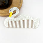 Acetate Bird-Shaped Hair Comb: Yellow Green Bird