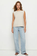 Round Neck Garment Wash Sleeveless Top: Banana / S-M-L(2-2-2)