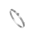 18K NON-TARNISH WATERPROOF STAINLESS STEEL SILVER BANGLE