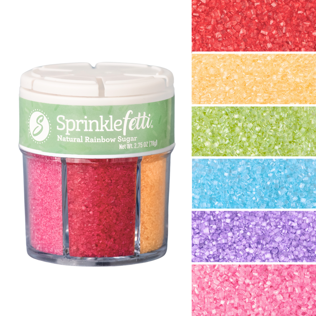 Natural Rainbow Sugar Sprinkle Jar - 6 Cell