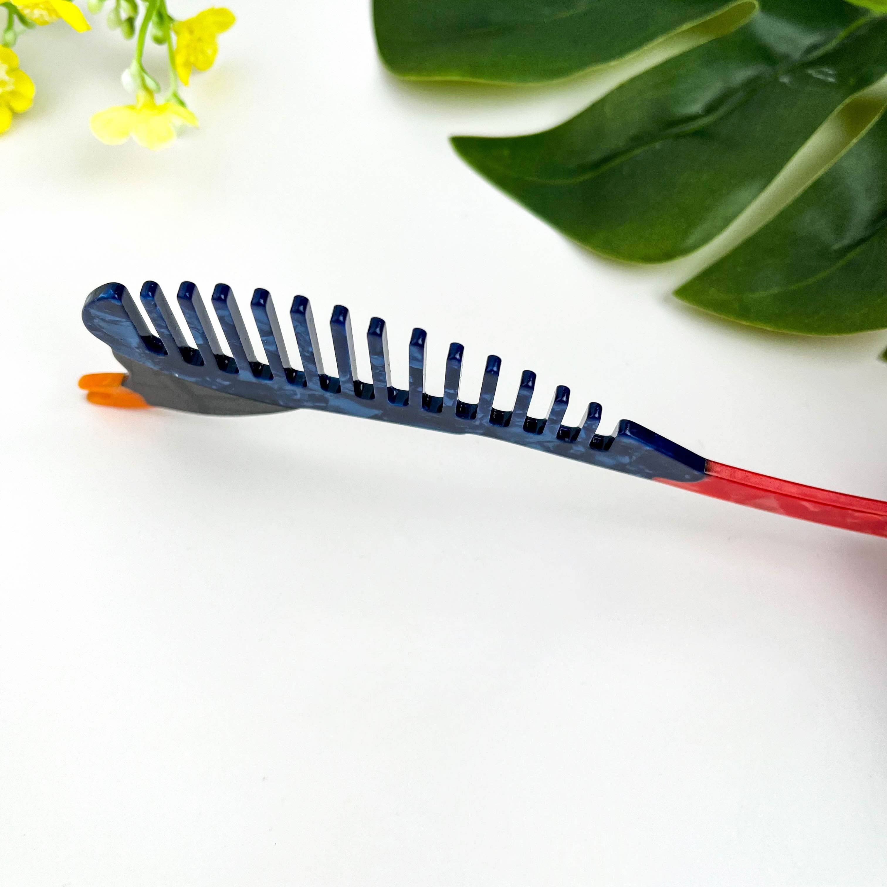 Acetate Swallow Hair Comb, Bird-Shaped Comb: Blue