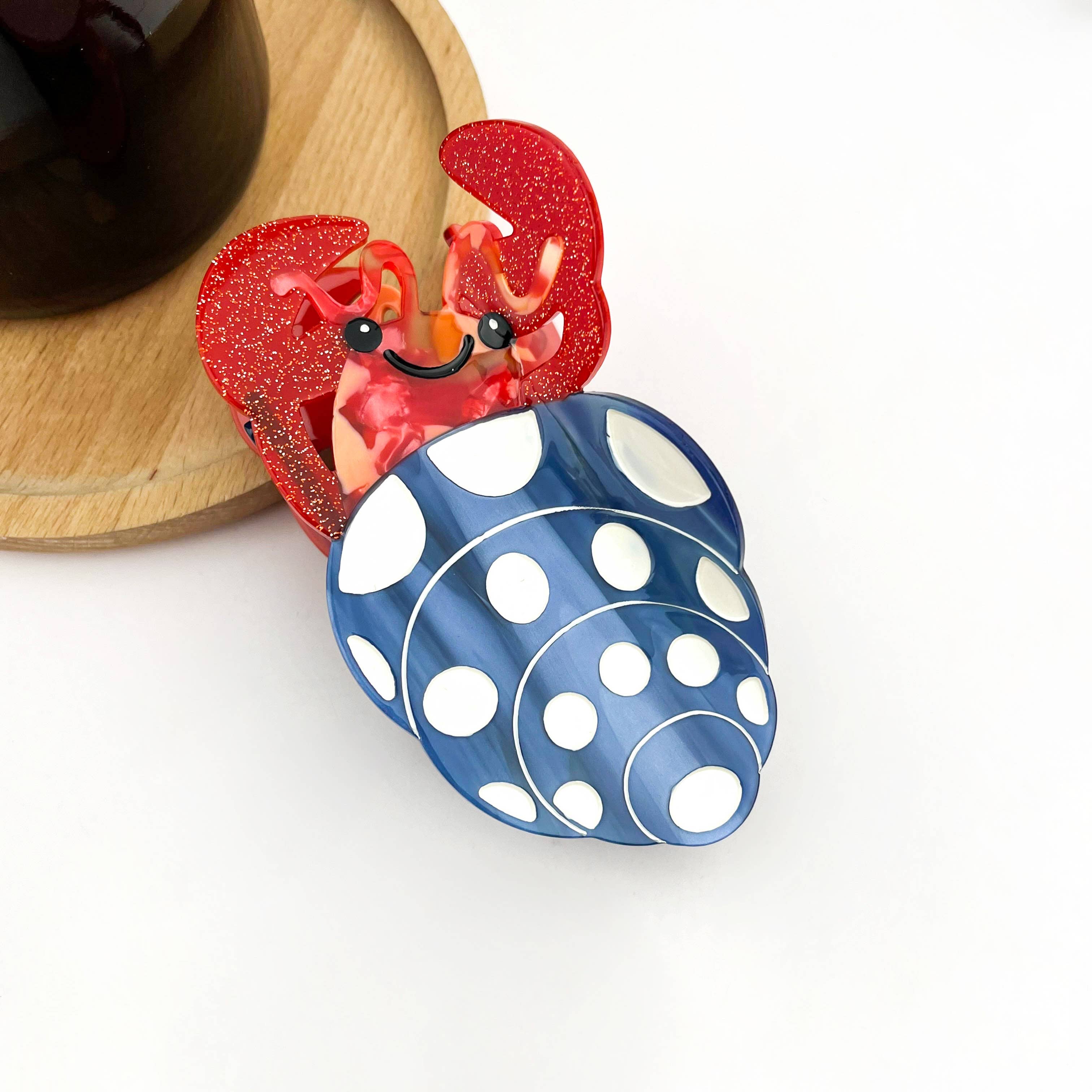 Hermit Crab Claw Clip, Acetate Hair Clip: C-White