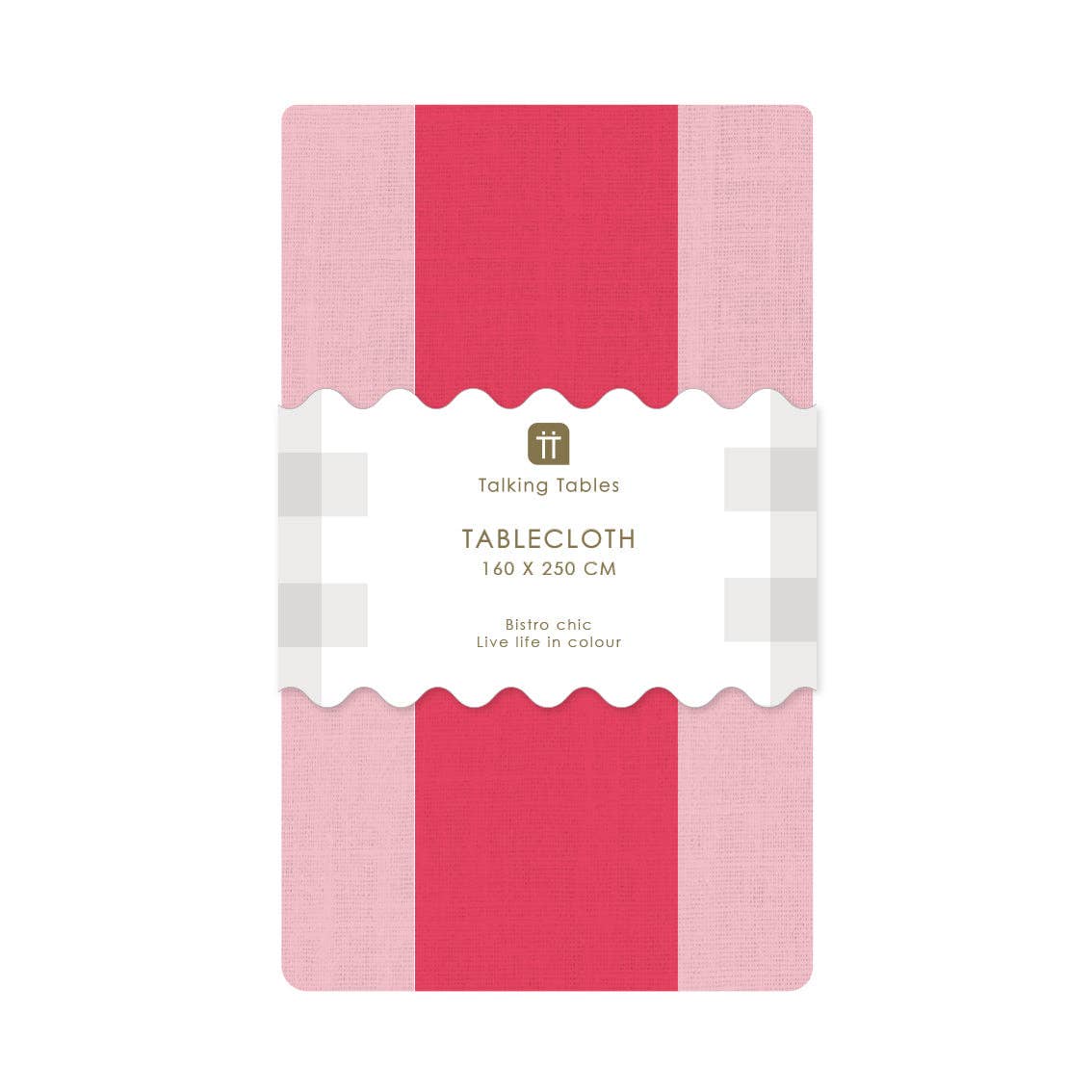 Pink Stripe Cotton XL Tablecloth