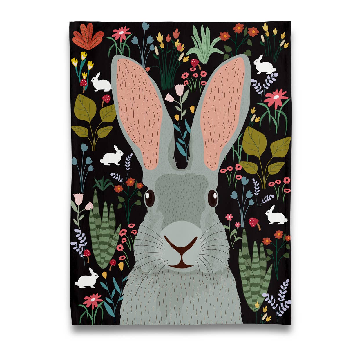 Garden of Bunnies Tea Towel