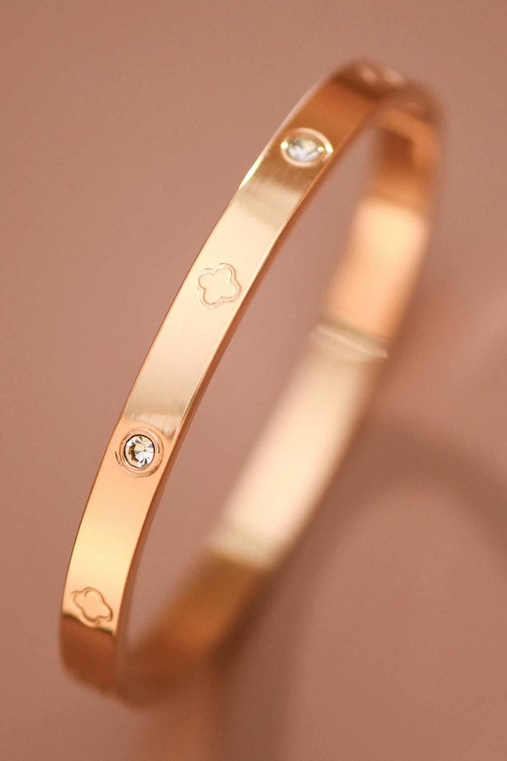 18K Gold Plated Waterproof Stainless Steel Cubic Zurconia Bangle