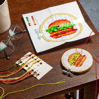 Burger Mini Cross Embroidery Kit arrives May 8