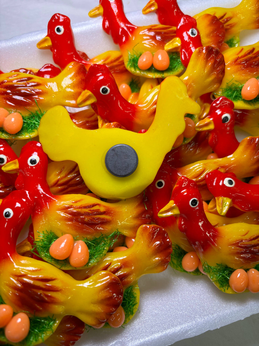 Hen with Eggs Kitchen Magnet