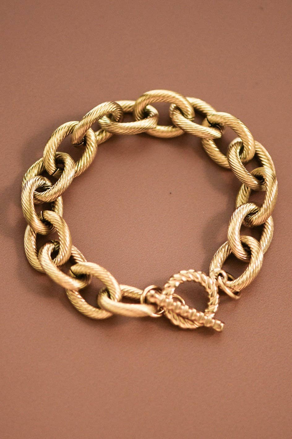 18K Gold Plated Stainless Steel Chunky Link Chain Bracelet