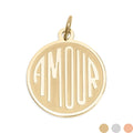 18K Gold PVD Stainless Steel Round Amour Charm
