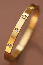 18K Gold Plated Waterproof Stainless Steel Dotted Bangle