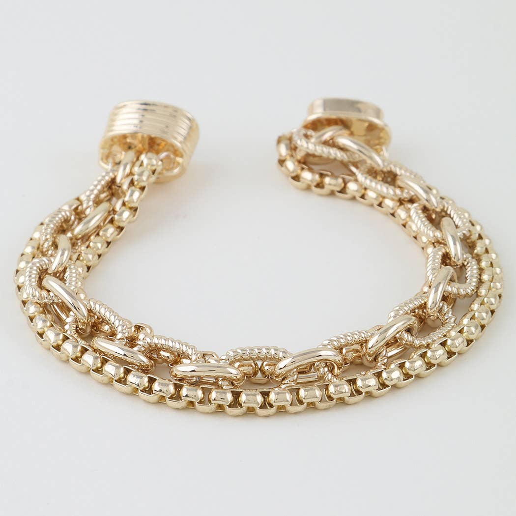 Triple Box Link Chain Bracelet