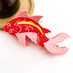 Red Pink Koi Fish Acetate Hair Claw, Fish Hair Clips: Koi