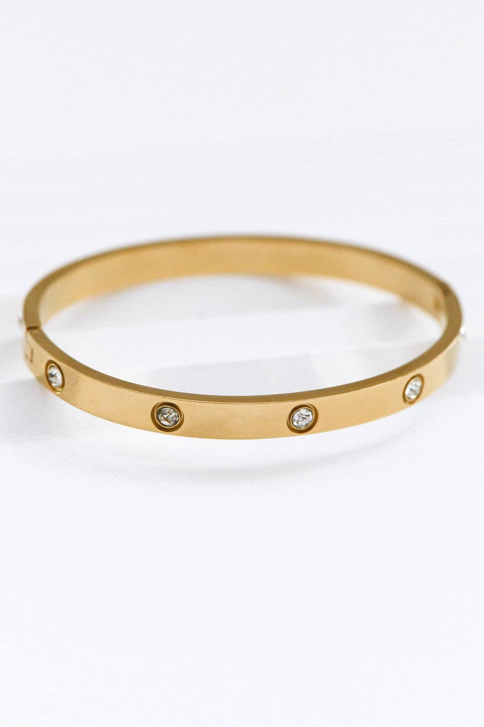 18K Gold Plated Waterproof Stainless Steel Dotted Bangle