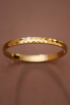 18K Gold Plated Waterproof Stainless Steel Diamond Cut Bangle