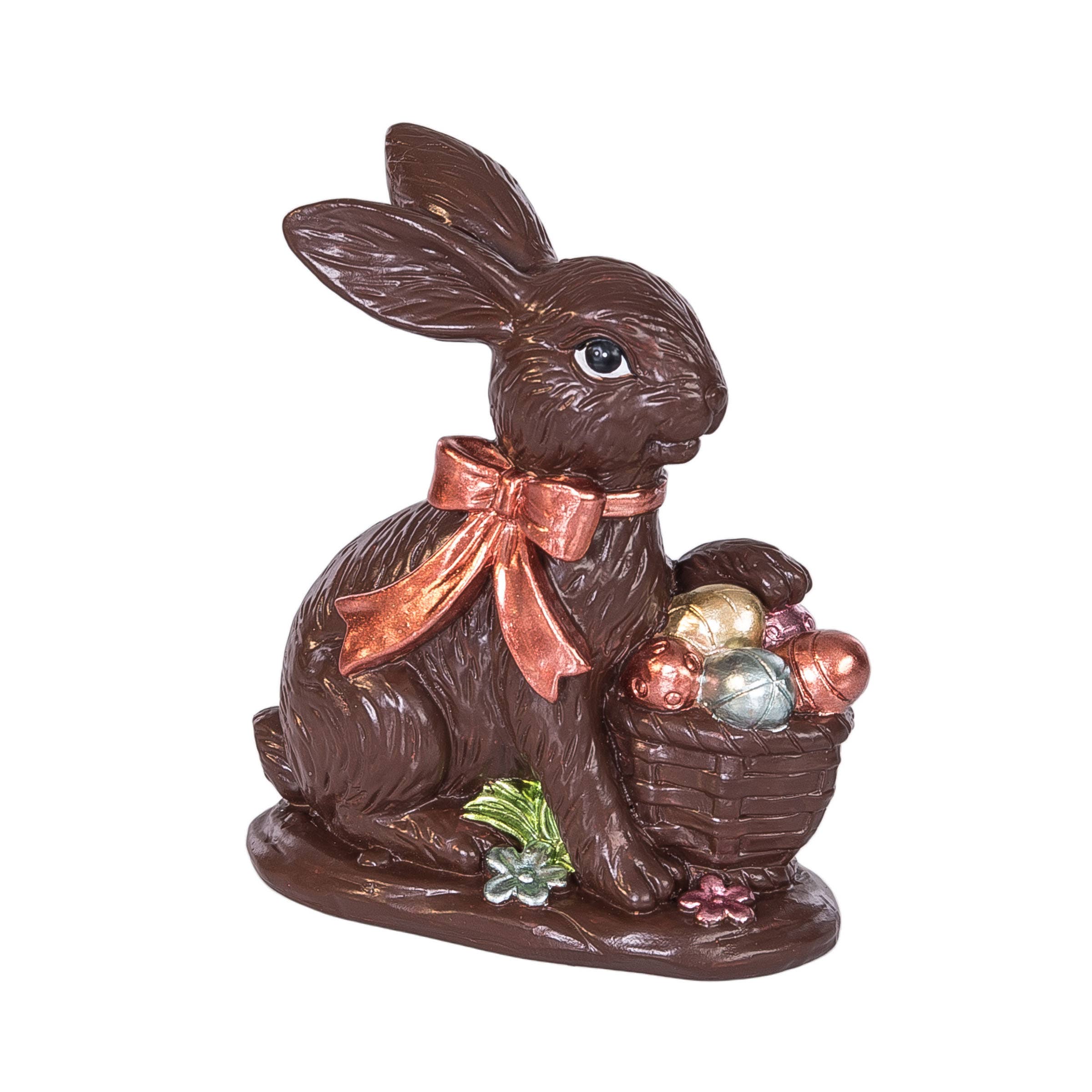 Easter Chocolate Sitting Bunny Eggs Decorative Figurine