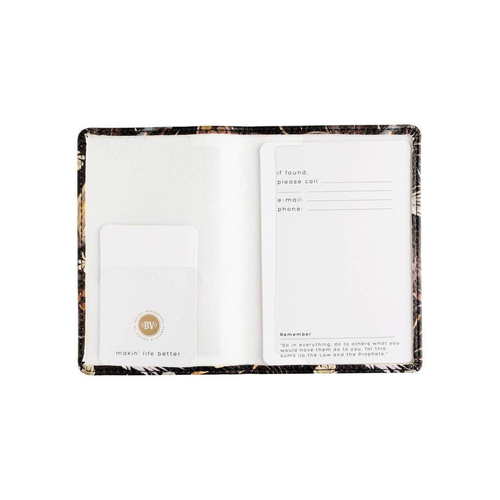 Vegan Leather Passport Cover - Forest Flowers