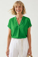 Whipstitch Drop Shoulder Regular Blouse: Sunflower / L