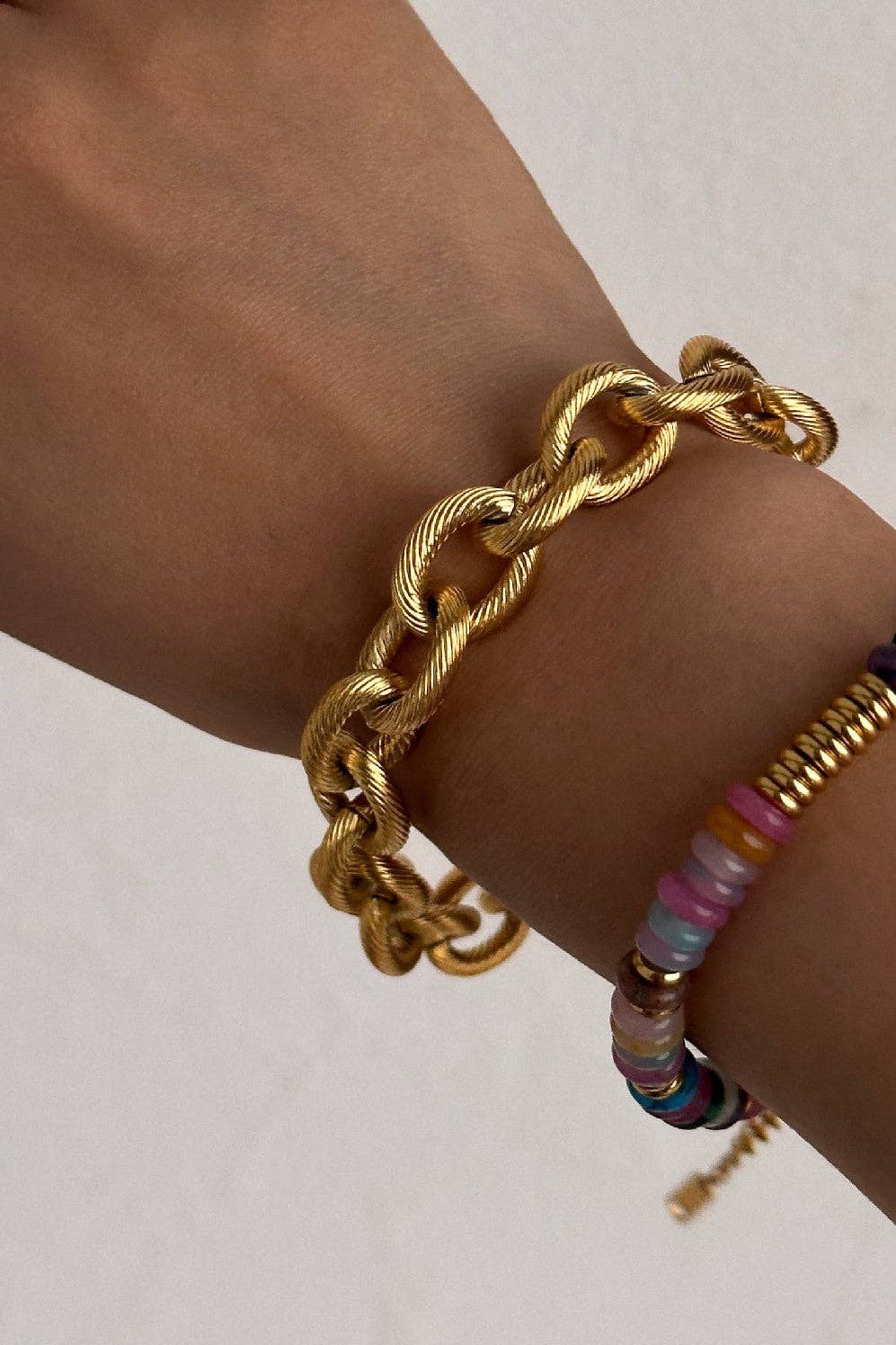 18K Gold Plated Stainless Steel Chunky Link Chain Bracelet