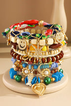 Beaded Stack & Stretch Boho Bracelet: Happy Days