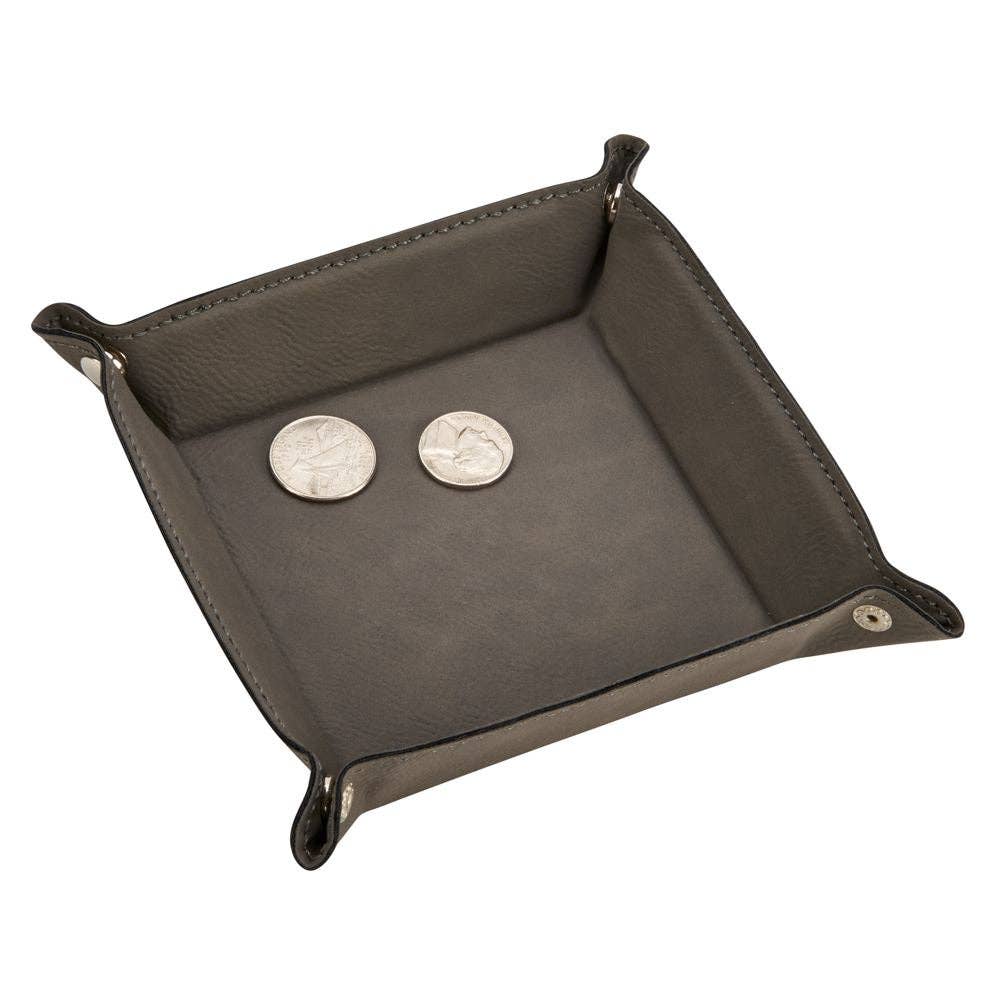 Leatherette Snap Tray, Grey