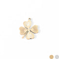 18K Gold Plated Stainless Steel Sunburst Four Leaf Clover Charm