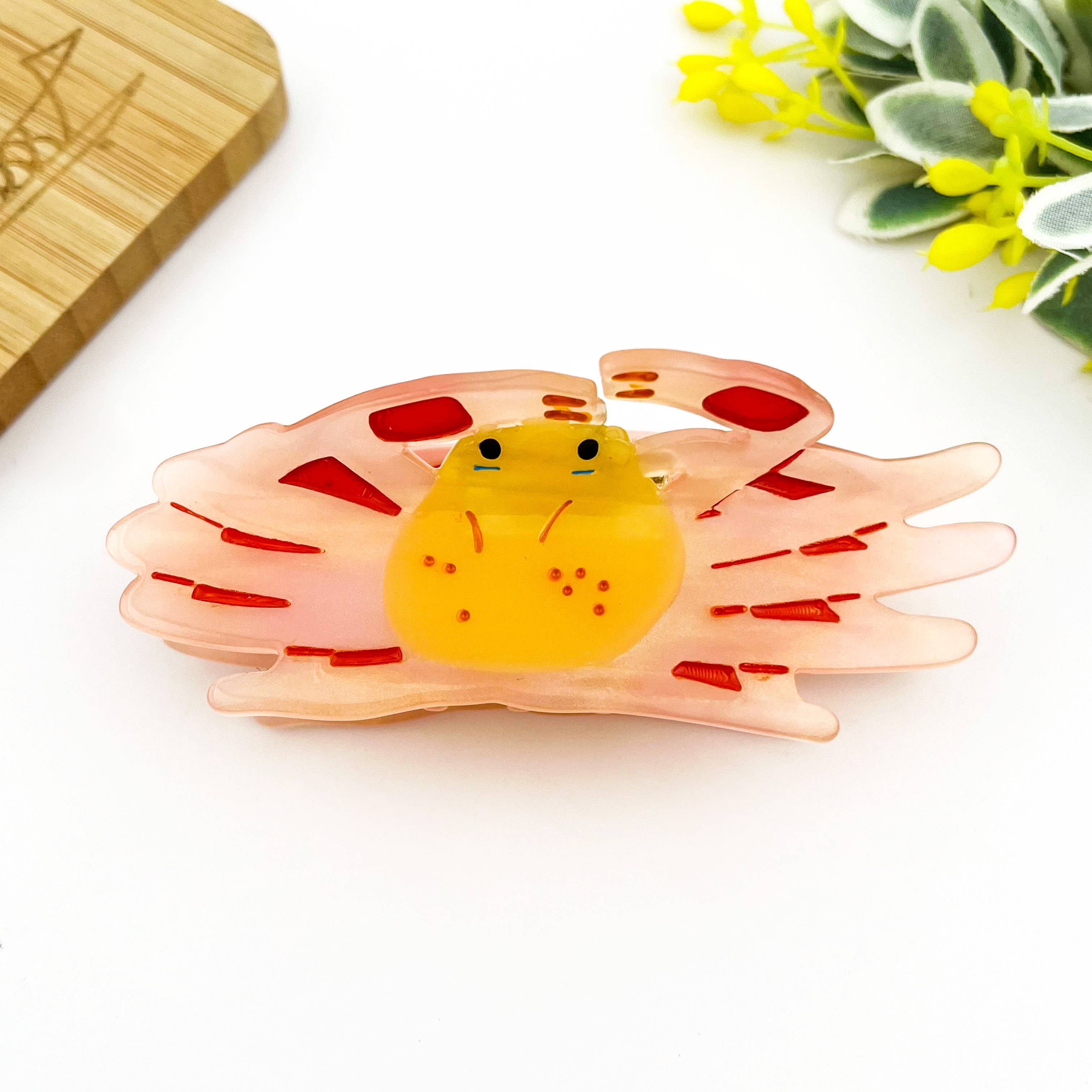 Acetate Crab Hair Claw Clip, Ocean-Inspired Accessory: Crab