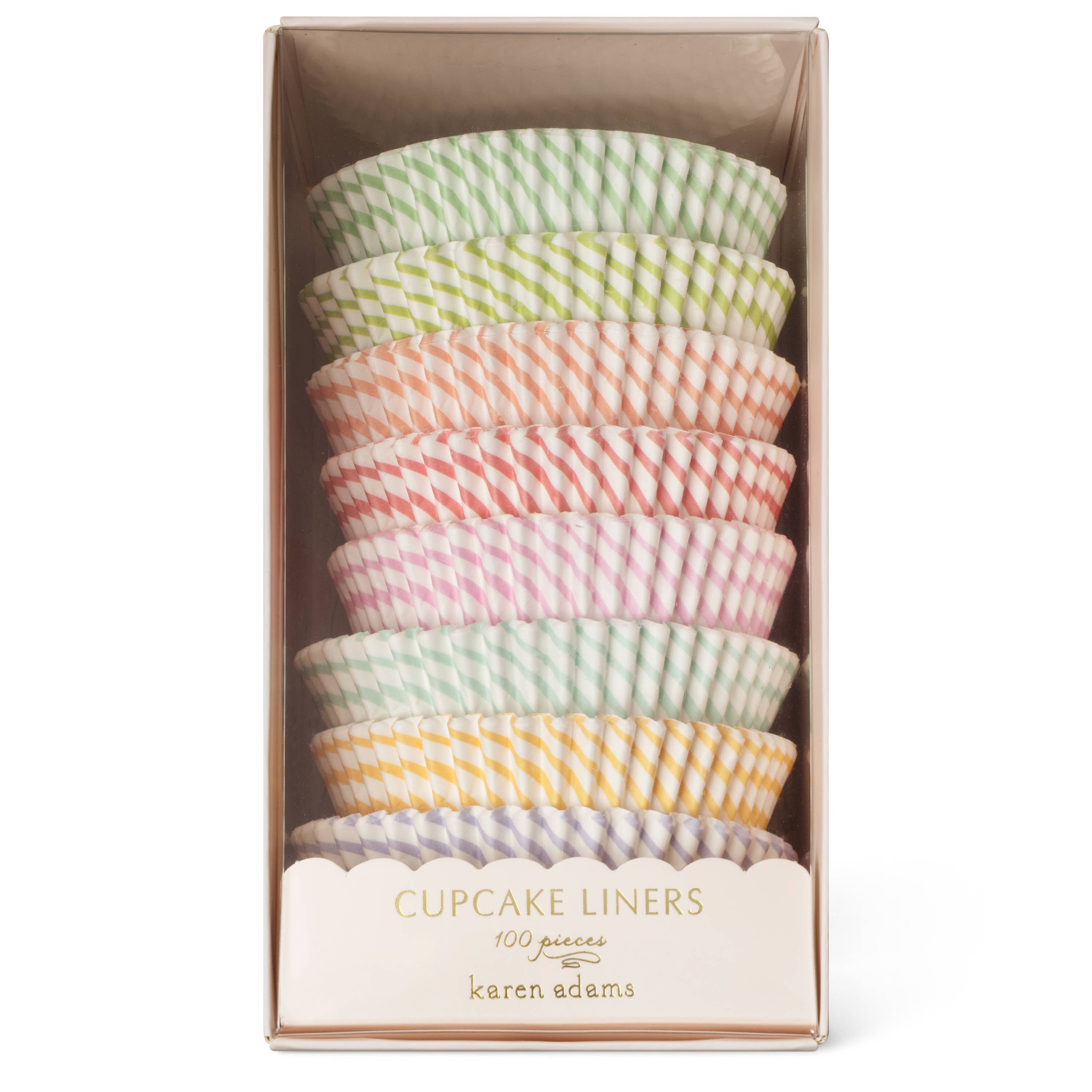 Cupcake Liners: Round Pastel Stripe