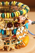 Coastal Charm Beaded Bracelet Set: Ocean