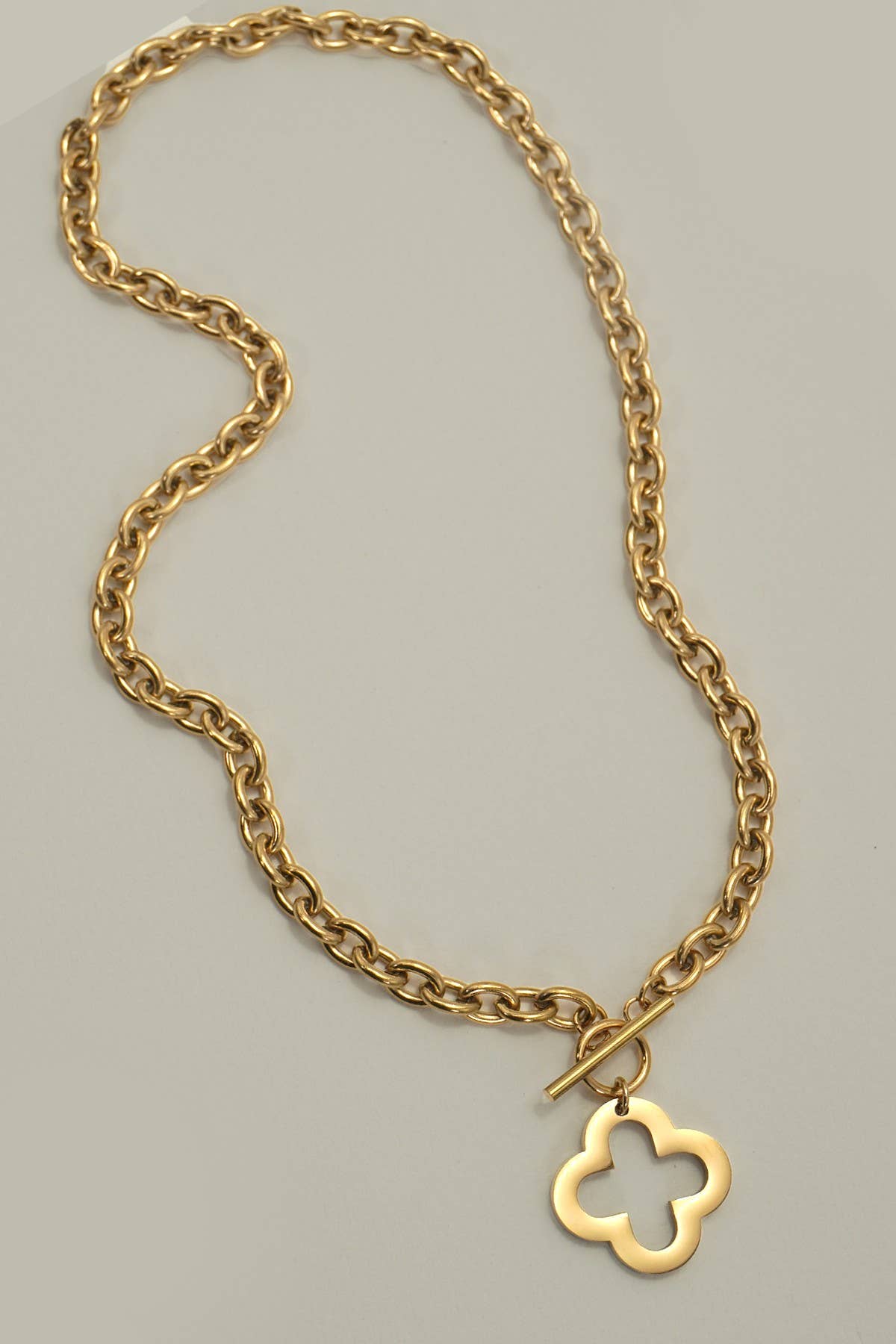 18K STAINLESS STEEL TARNISH FREE CLOVER NECKLACE