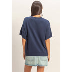 American Flag Knit Top Navy