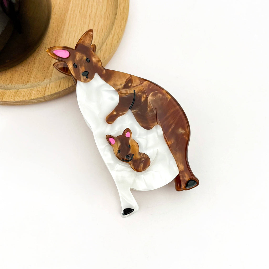 Animal Acetate Hair Claw Clip, Parrot, Capybara, Kangaroo: Woodpecker