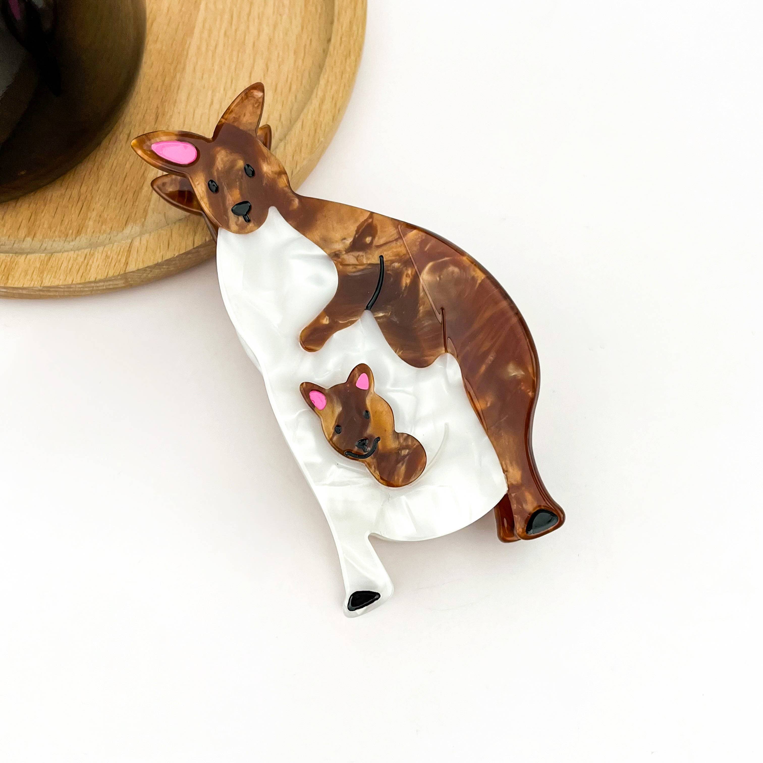 Animal Acetate Hair Claw Clip, Parrot, Capybara, Kangaroo: Woodpecker